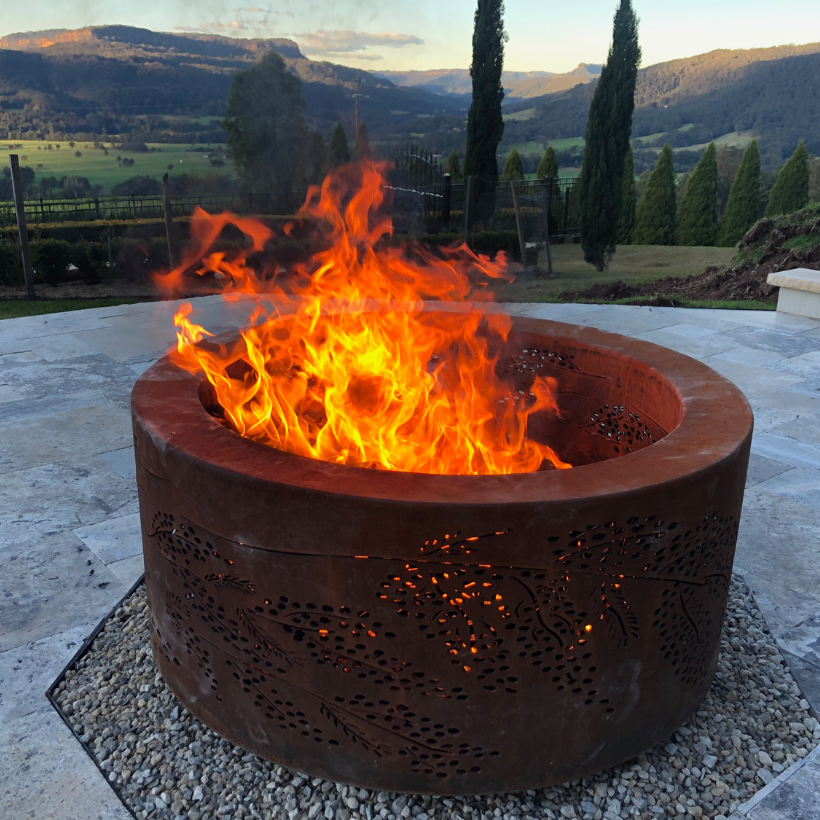 outdoor fire pit corten steel custom