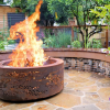 Large Double-Skin outdoor Fire Pit with Cootamundra Wattle Pattern in Rust