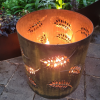 Large Round Fire Pit with Grevillea Pattern