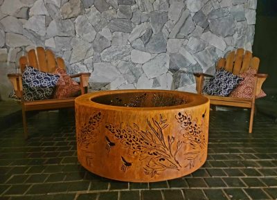 Grevillea with bees Double Skin Fire Pit Grevillea with bees Double Skin Fire Pit