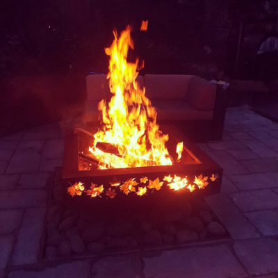 Large Prism Fire Pit Large Prism Fire Pit with Autumn Leaf Pattern