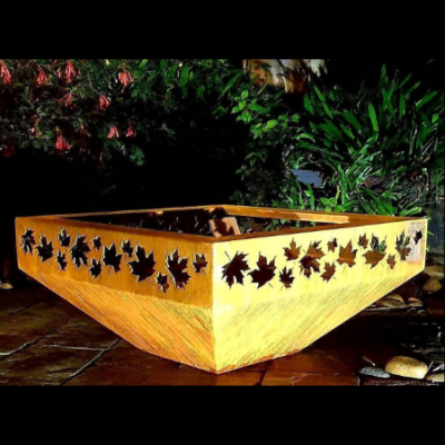 Large Prism Fire Pit Large Prism Fire Pit with Autumn Leaf Pattern