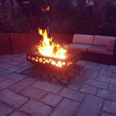 Large Prism Fire Pit Large Prism Fire Pit with Autumn Leaf Pattern