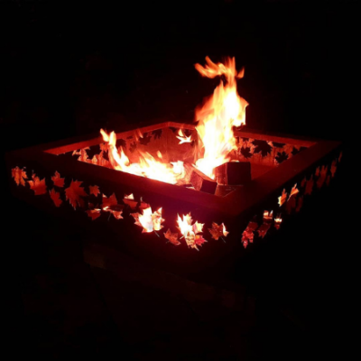Large Prism Fire Pit Large Prism Fire Pit with Autumn Leaf Pattern