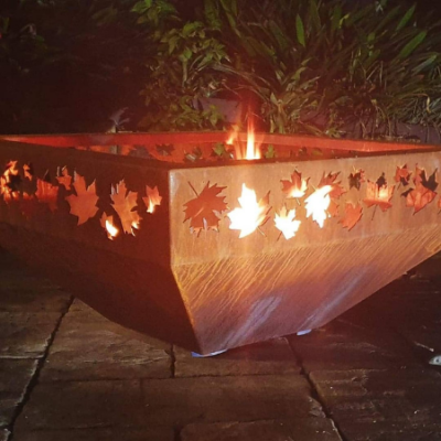 Large Prism Fire Pit Large Prism Fire Pit with Autumn Leaf Pattern
