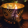 Large Round Fire Pit with Fireworks Pattern