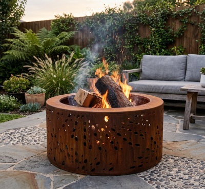 Small Double skin firepit - Fanfare pattern Small Double skin firepit - Fanfare pattern