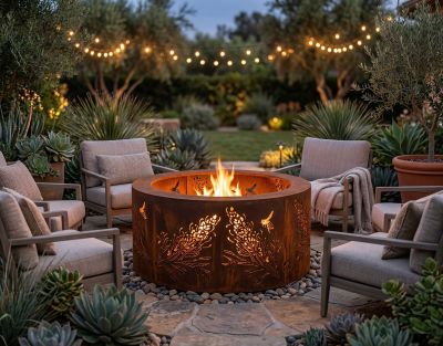 Small Double skin firepit - Grevillea & Bees pattern 2 Small Double skin firepit - Grevillea & Bees pattern