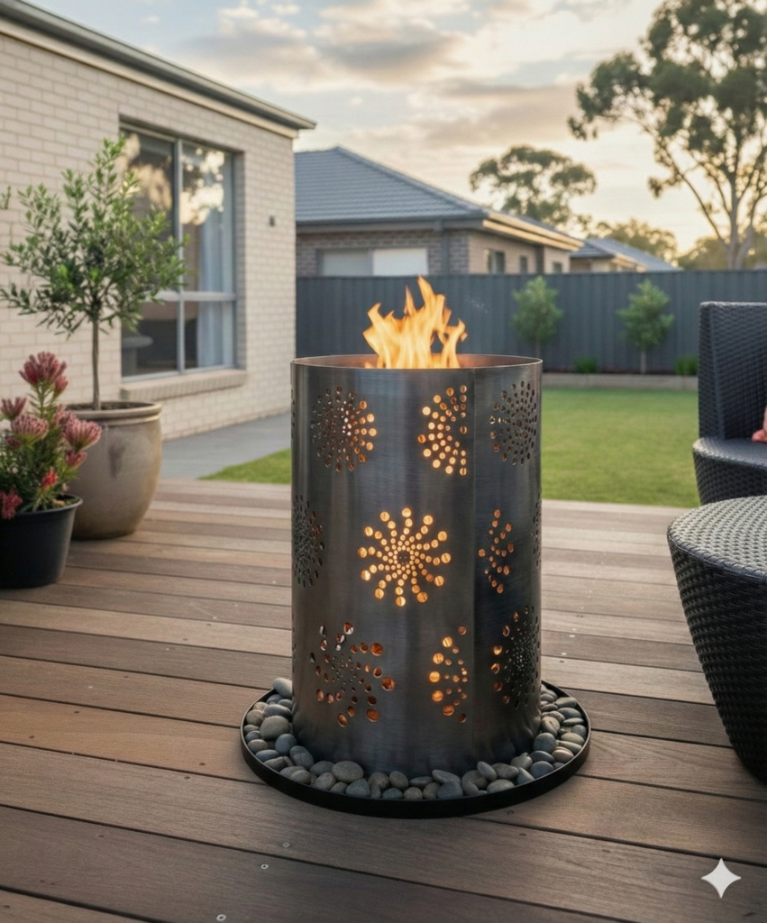 Gun Metal Grey outdoor corten steel metal fire pit