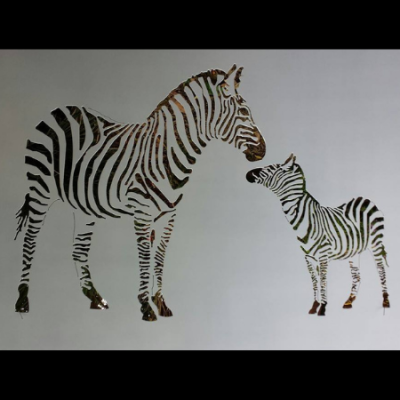 Zebra and Foal Metal Wall Art, Home Decor Piece