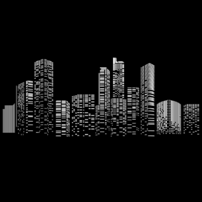 Cityscape Tall Towers Metal Wall Art Panel