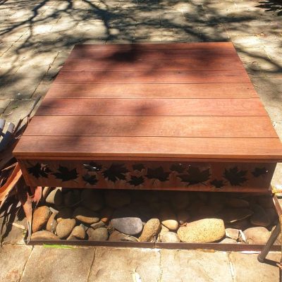 Prism Fire Pit with Hardwood Lid Prism Fire Pit with Hardwood Lid