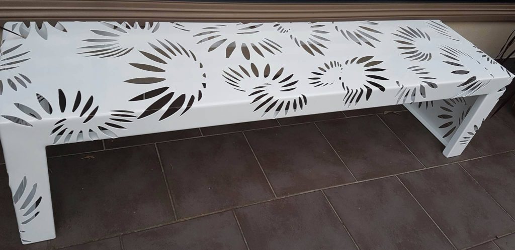 Metal Art bench Seat by Ironbark Metal Design