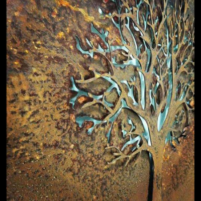 3D Tree Wall Art in Rusted Steel 3D Autumn Tree Wall Art in Rusted Steel