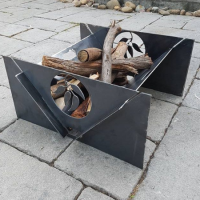 Collapsible Camping Fire Pit Collapsible portable camping Fire Pit with BBQ Grill for cooking