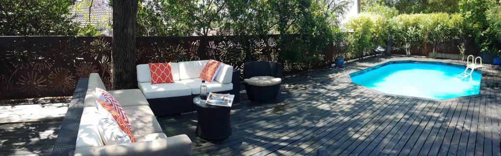 Firewheel Fence Privacy Screens panarama shot by Ironbark Metal Design