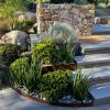 rusted corten steel metal garden bed edging