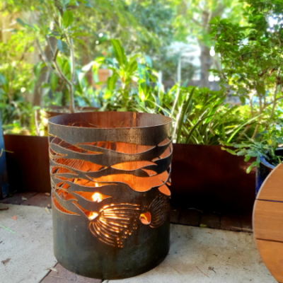 Medium Round Fire Pit - Gumleaf Cascade Medium Round Fire Pit - Gumleaf Cascade