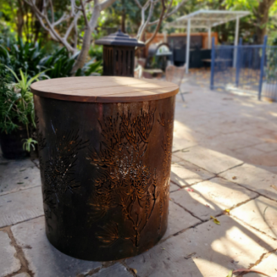Medium Round Fire Pit - Matchstick Banksia with Lid Medium Round Fire Pit - Matchstick Banksia with Lid