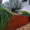 rusted corten steel metal garden bed edging