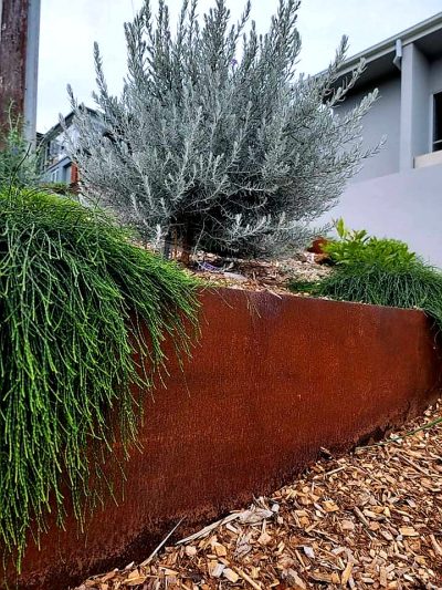 Cor-Ten steel garden edging rusted corten steel metal garden bed edging