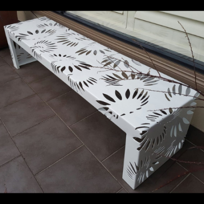 Bench Seat - Powder Coated Aluminium - Daisy Chain Pattern Bench Seat - Powder Coated Aluminium - Daisy Chain Pattern