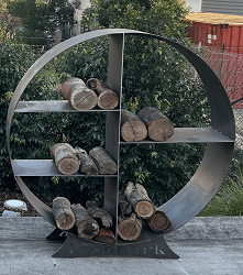outdoor firewood storage round