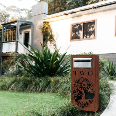 Ironbark Letterbox with Fig Tree Pattern Ironbark Letterbox with Fig Tree Pattern
