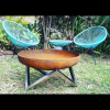 Small Geo Firebowl outdoor fire pit with Stainless Steel Base