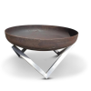 Small Geo Firebowl with Stainless Steel Base outdoor fire pit