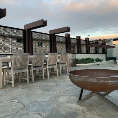 Geo Fire Pit with Steel Base Large Geo Firebowl with Steel Base outdoor fire pit