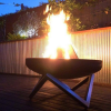 Small Geo Firebowl outdoor fire pit with Stainless Steel Base