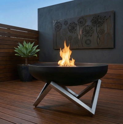 Geo Round Firebowl, Outdoor Fire Pit