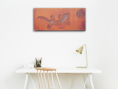 Gecko Wall Art Rusted