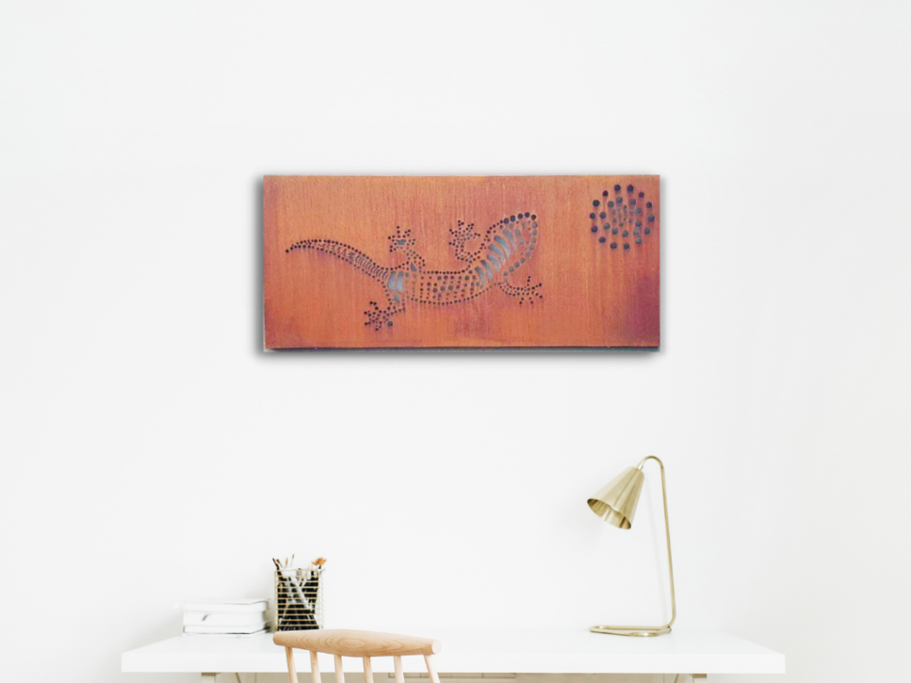 Gecko Wall Art Rusted