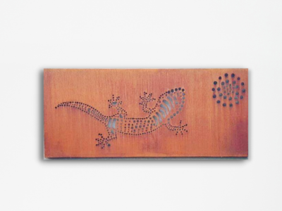 Gecko Wall Art Rusted