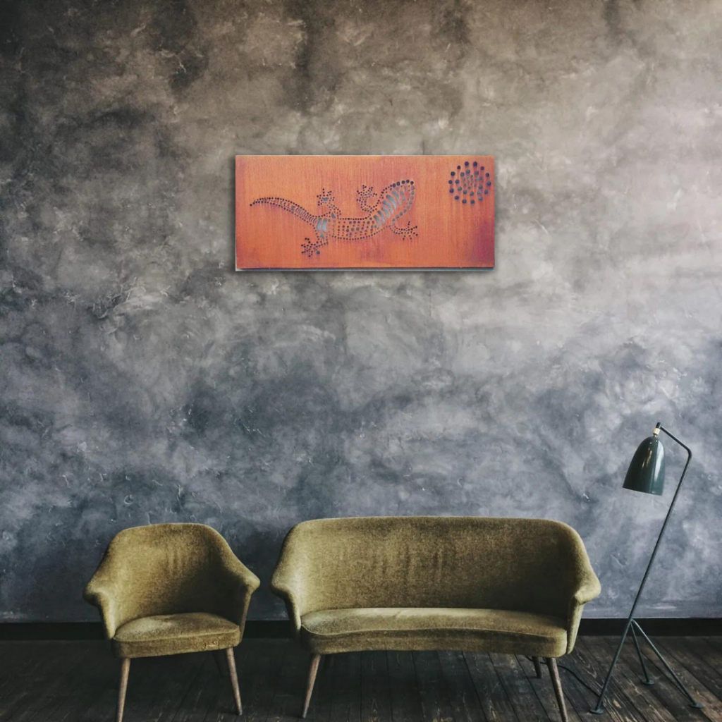 Gecko Wall Art Rusted