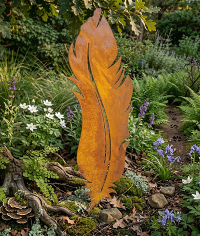 Medium Feather sculpture in Cor-Ten steel Medium Feather sculpture in Cor-Ten steel