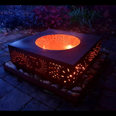 Firebox with Fanfare Pattern Ironbark Firebox with Fanfare pattern