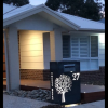 Wide Form Letterbox with Autumn Tree Pattern in Steel with internal lights