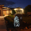 Wide Form custom free standing pillar parcel Letterbox with Gum Leaf Cascade Pattern in Steel and with internal lights