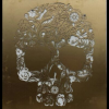 Candy Skull Wall Art in Gold Powder Coated Aluminium