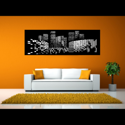 Cityscape Vista Wall Art in Powder Coated Aluminium