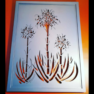 Gymea Lilies Wall Art in Poyple Powder Coated Aluminium Gymea Lilies Wall Art in Poyple Powder Coated Aluminium