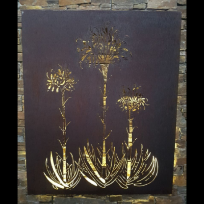 Gymea Lilies Wall Art in Rusted Steel Gymea Lilies Wall Art in Rusted Steel