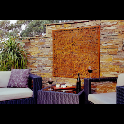 Leaf Vein Wall Art in Rusted Steel