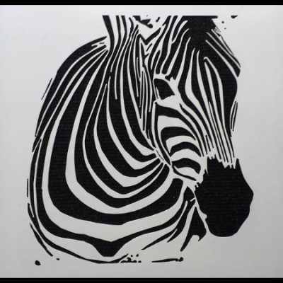 Lone Zebra Wall Art in Powder Coated Aluminium