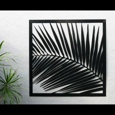 Palm Frond Wall Art in Powder Coated Aluminium