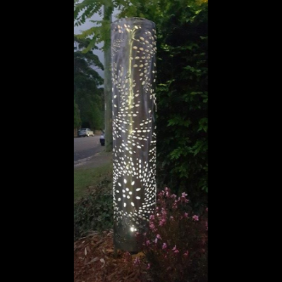 Round Light Tower with Fanfare Pattern Round Light Tower with Fanfare Pattern