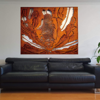 Banksia Wall Art in Rusted Steel Banksia Wall Art in Rusted Steel